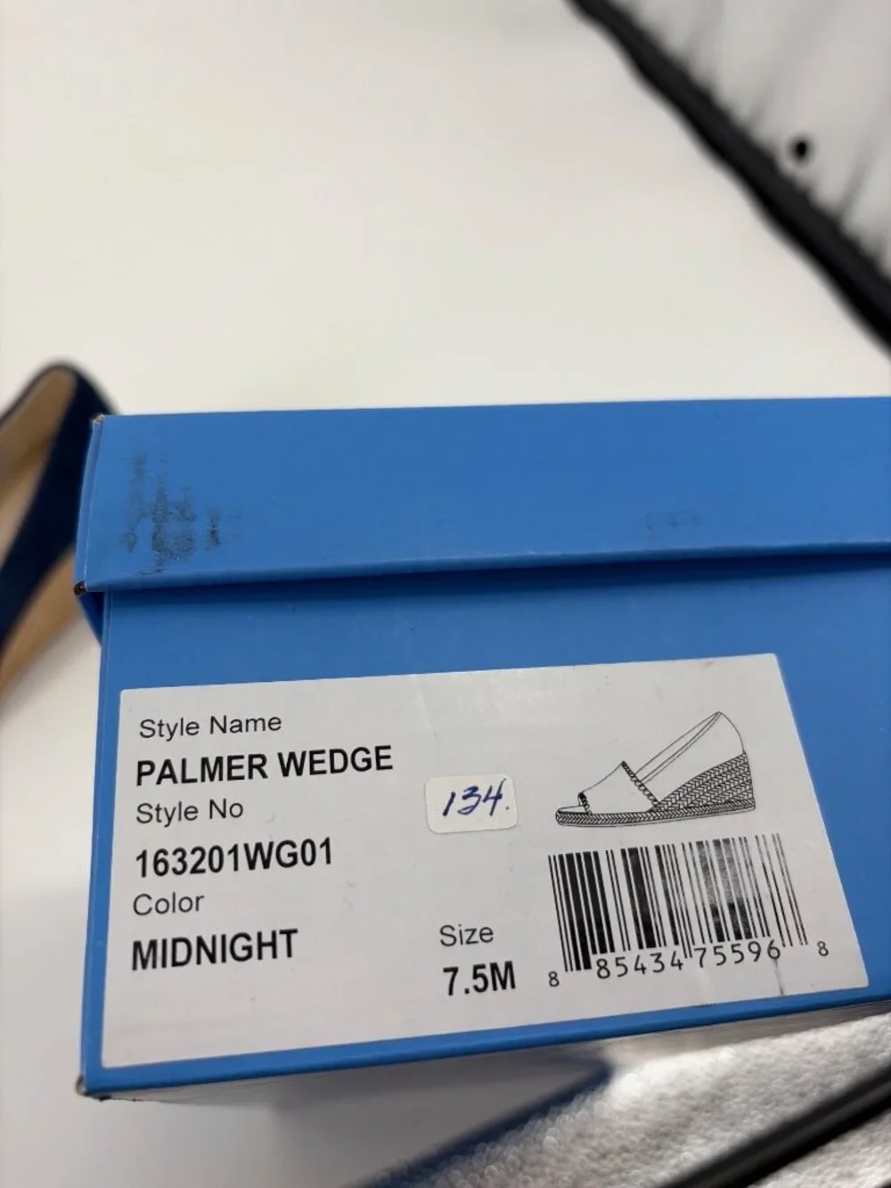 NIB Jack Rogers Palmer Wedge Womens 7.5M Espadrille Peep Toe Shoes Suede Blue